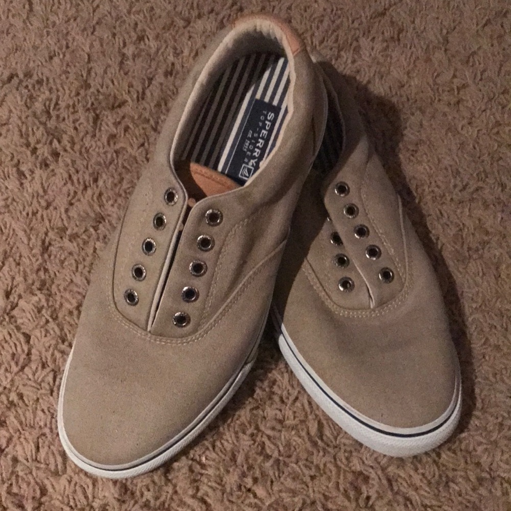 Tan Sherry “top sider” boat shoes